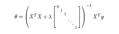 Normal Equation Regularization Matrix